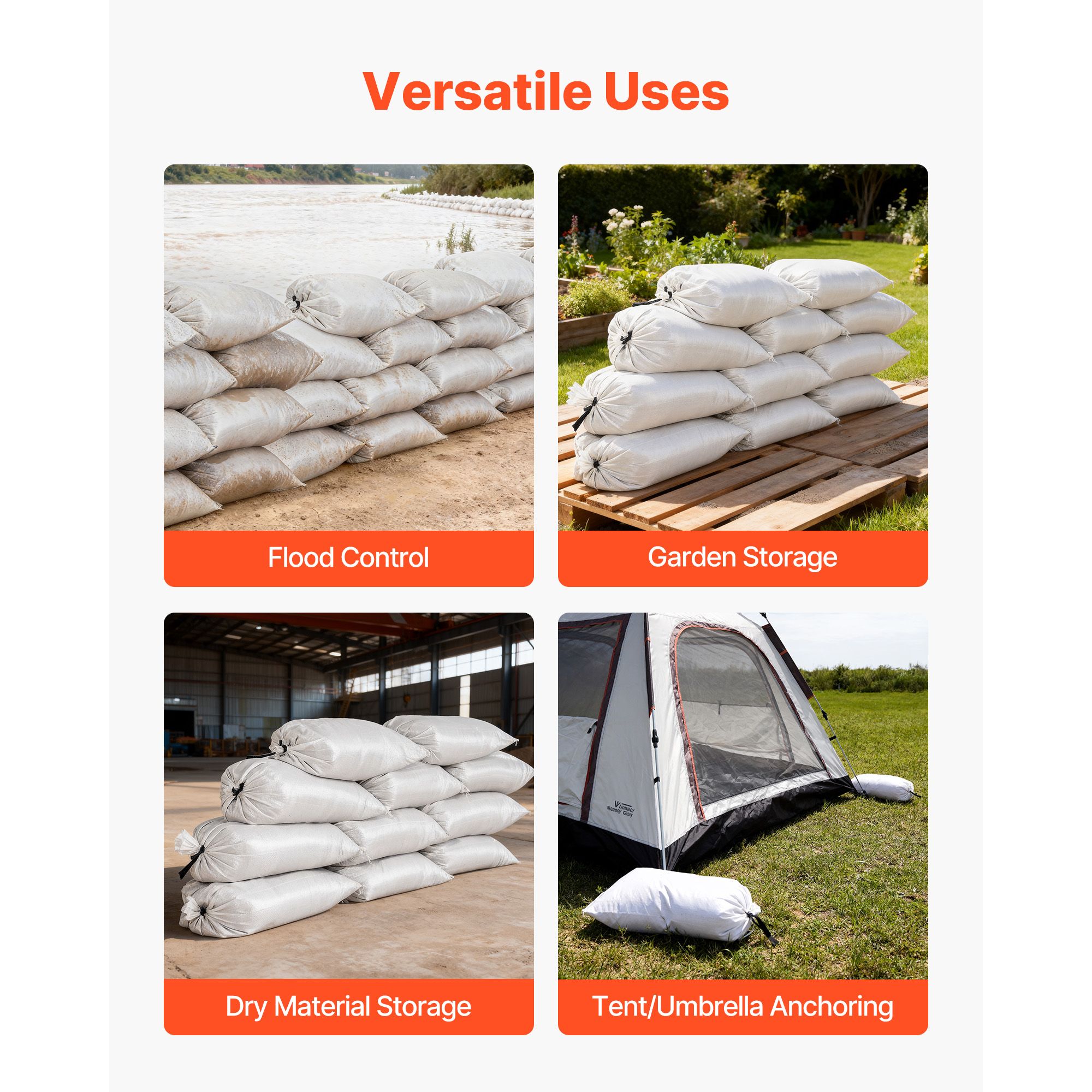 Sacs de sable vides, 100 packs - Flood Barrier Bag avis et prix